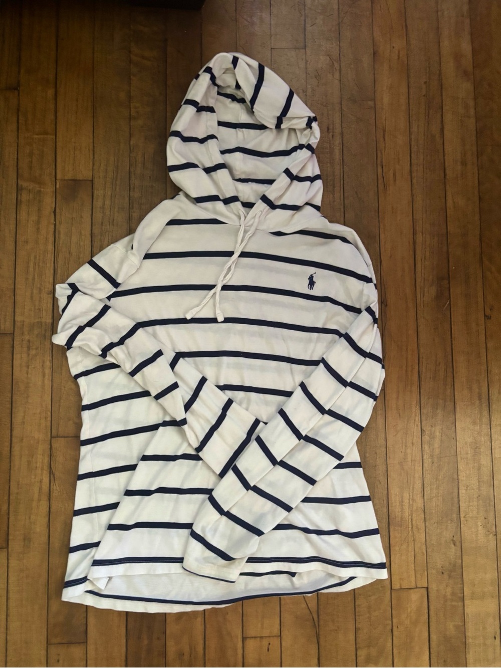 Ralph Lauren Navy & White Striped Hoodie